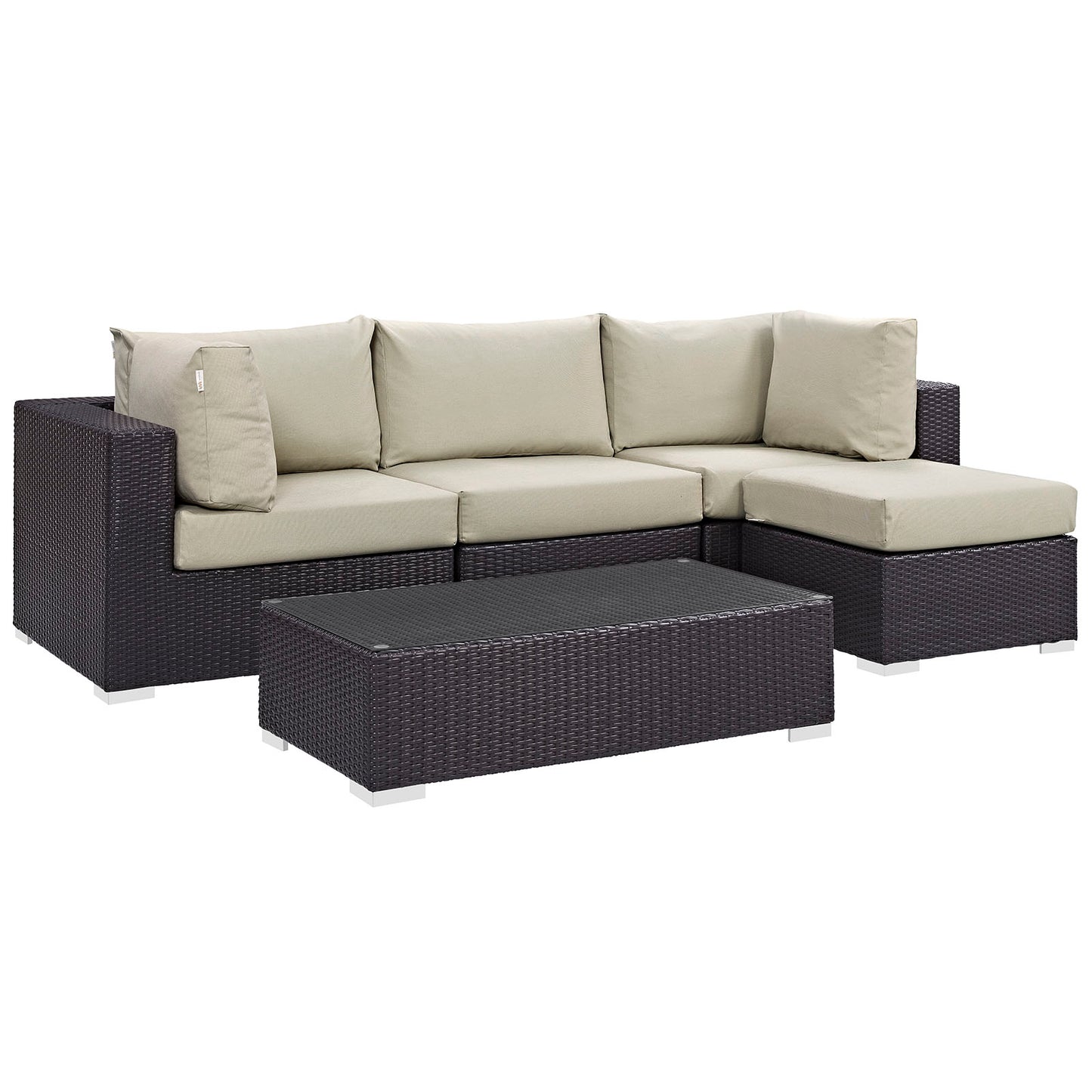 Convene 5 Piece Outdoor Patio Sectional Set