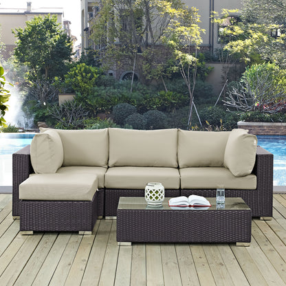 Convene 5 Piece Outdoor Patio Sectional Set