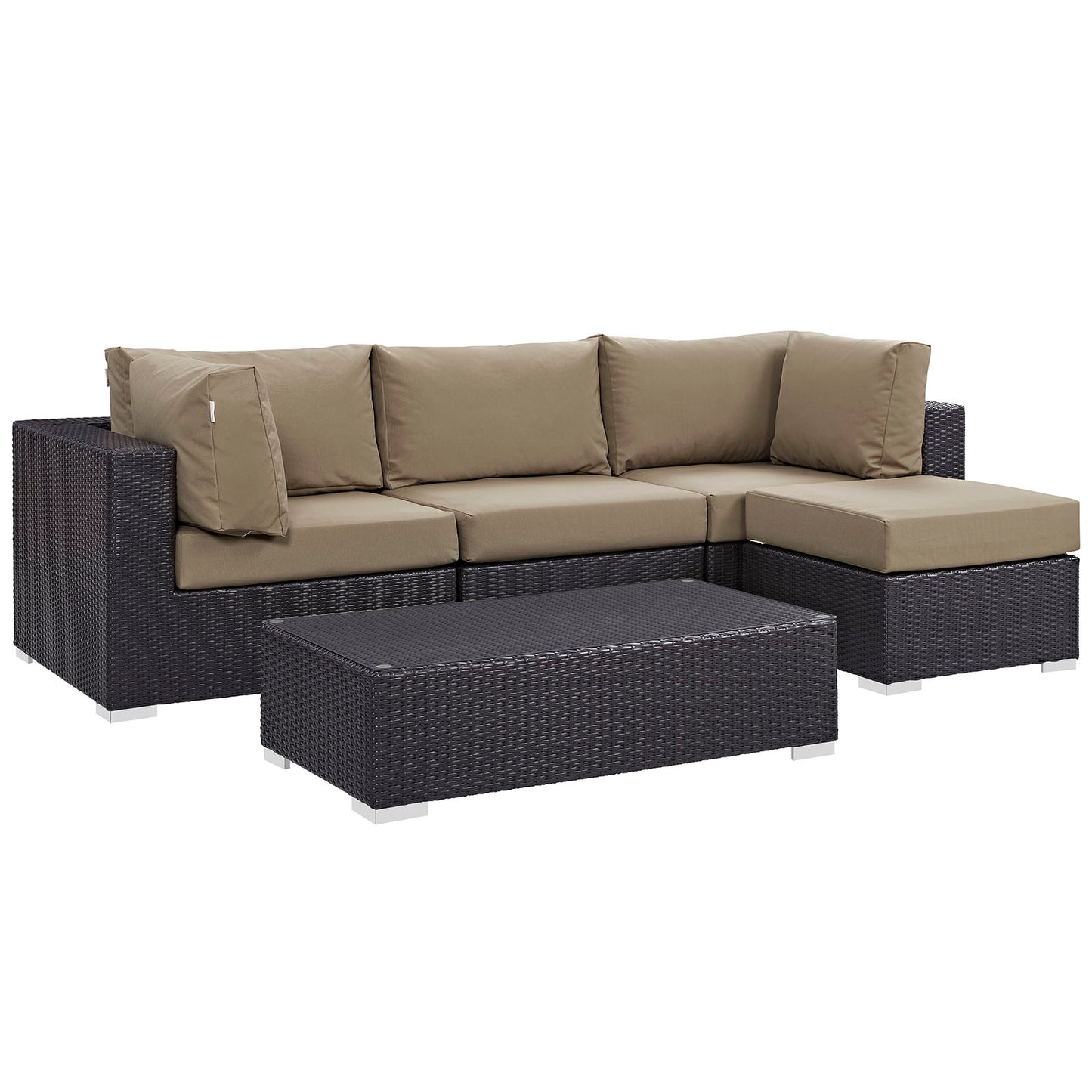 Convene 5 Piece Outdoor Patio Sectional Set