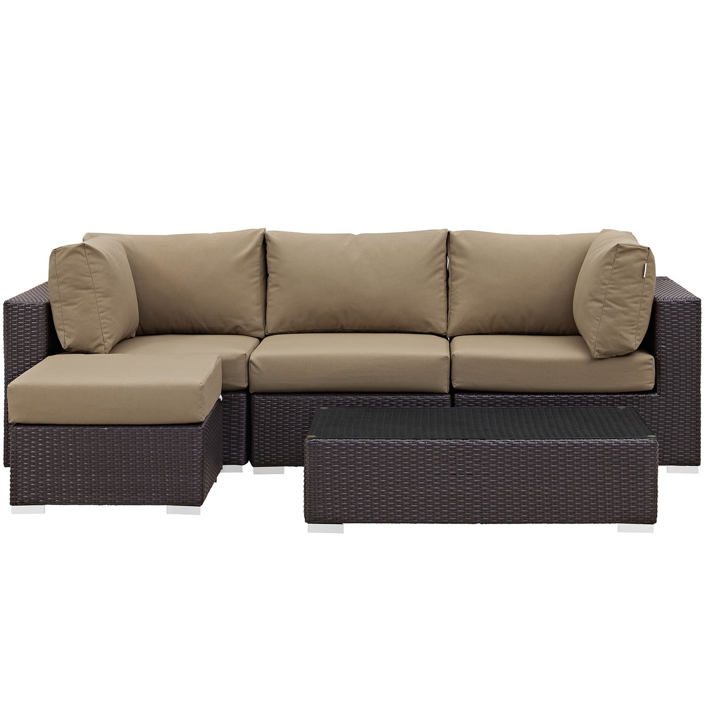 Convene 5 Piece Outdoor Patio Sectional Set