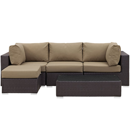 Convene 5 Piece Outdoor Patio Sectional Set