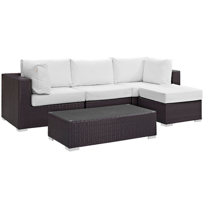 Convene 5 Piece Outdoor Patio Sectional Set