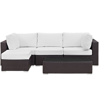 Convene 5 Piece Outdoor Patio Sectional Set