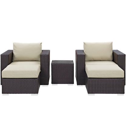 Convene 5 Piece Outdoor Patio Sectional Set