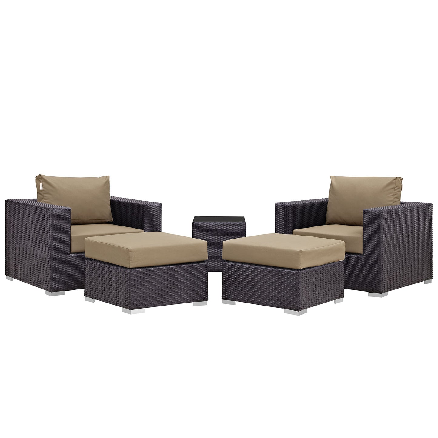 Convene 5 Piece Outdoor Patio Sectional Set