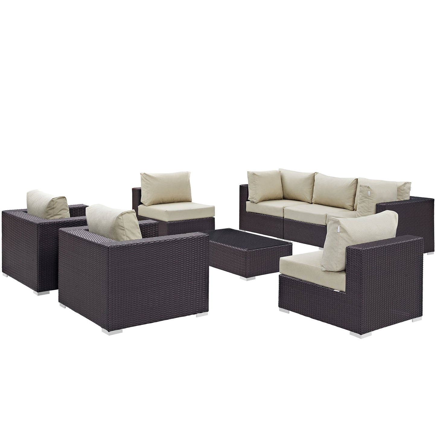 Convene 8 Piece Outdoor Patio Sectional Set