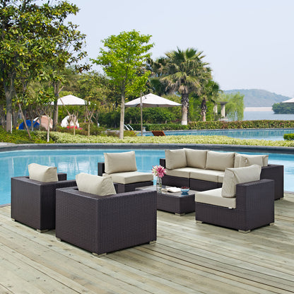 Convene 8 Piece Outdoor Patio Sectional Set