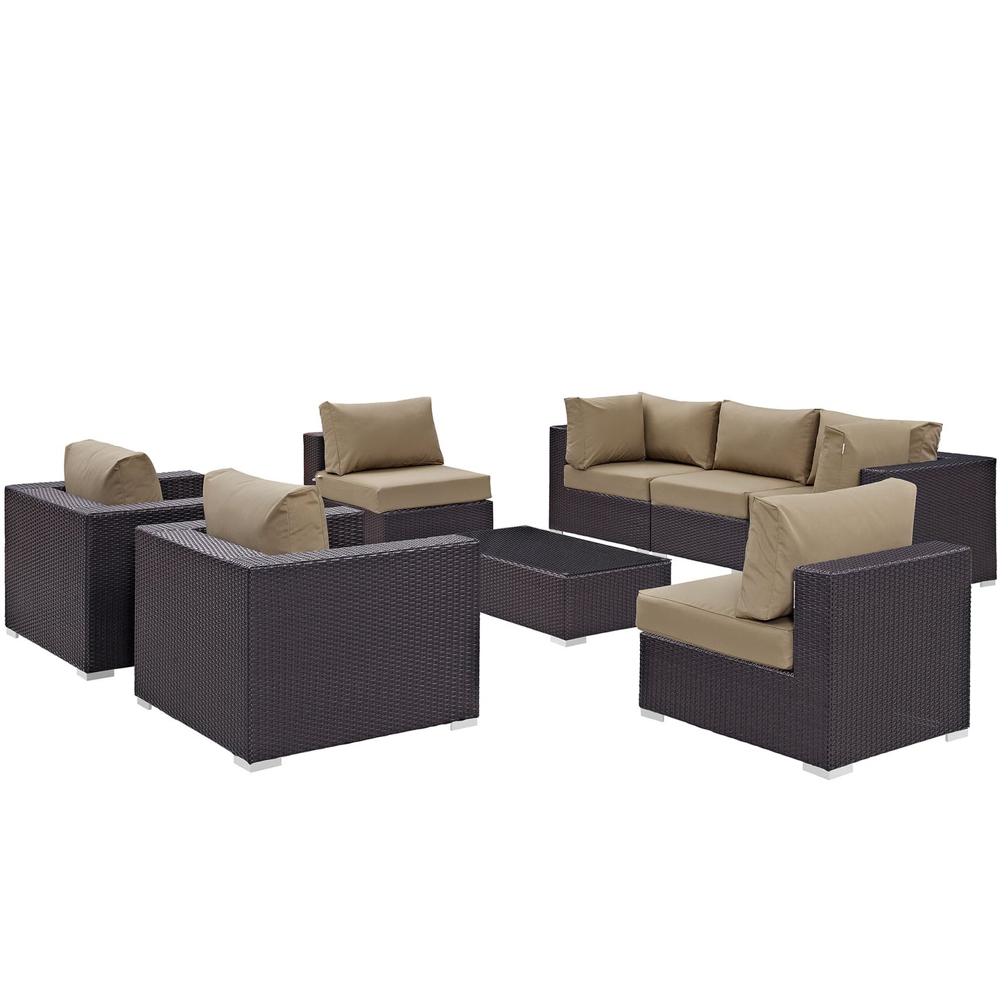 Convene 8 Piece Outdoor Patio Sectional Set