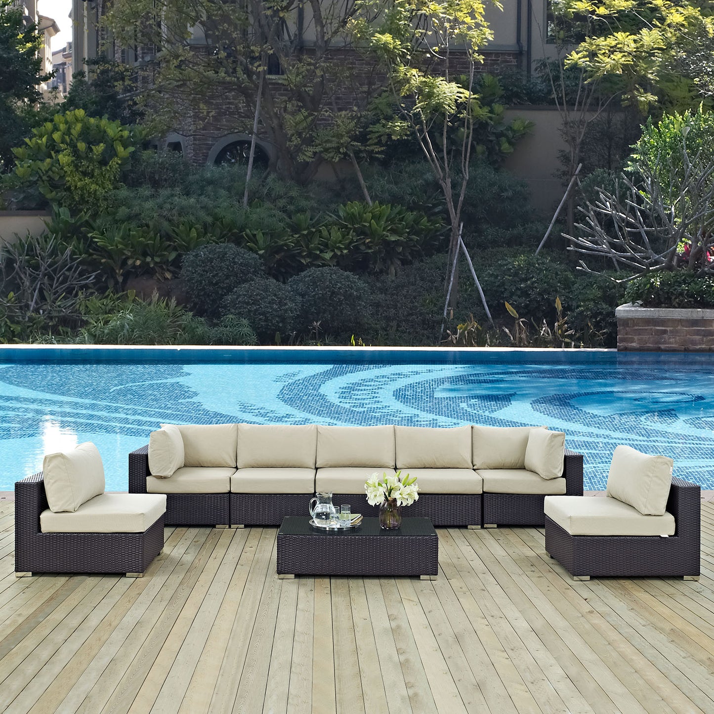 Convene 8 Piece Outdoor Patio Sectional Set