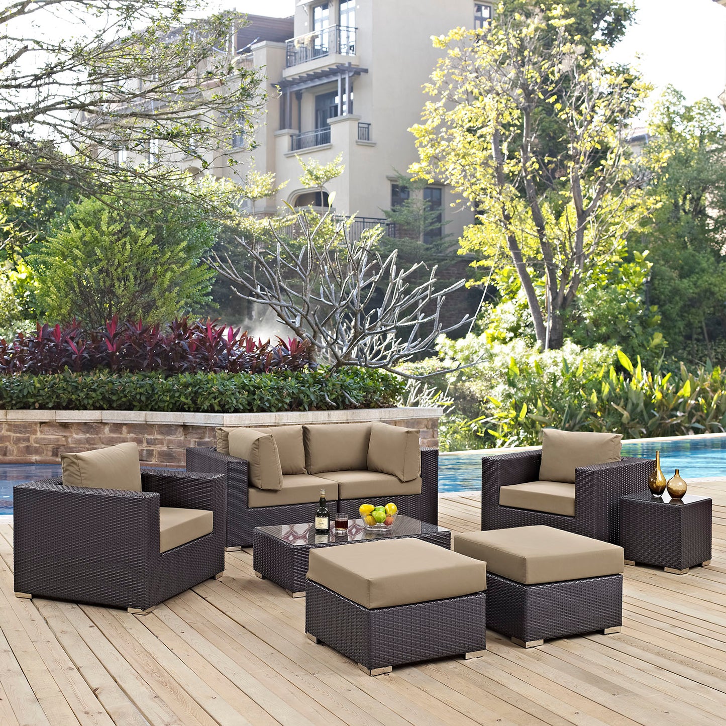 Convene 8 Piece Outdoor Patio Sectional Set