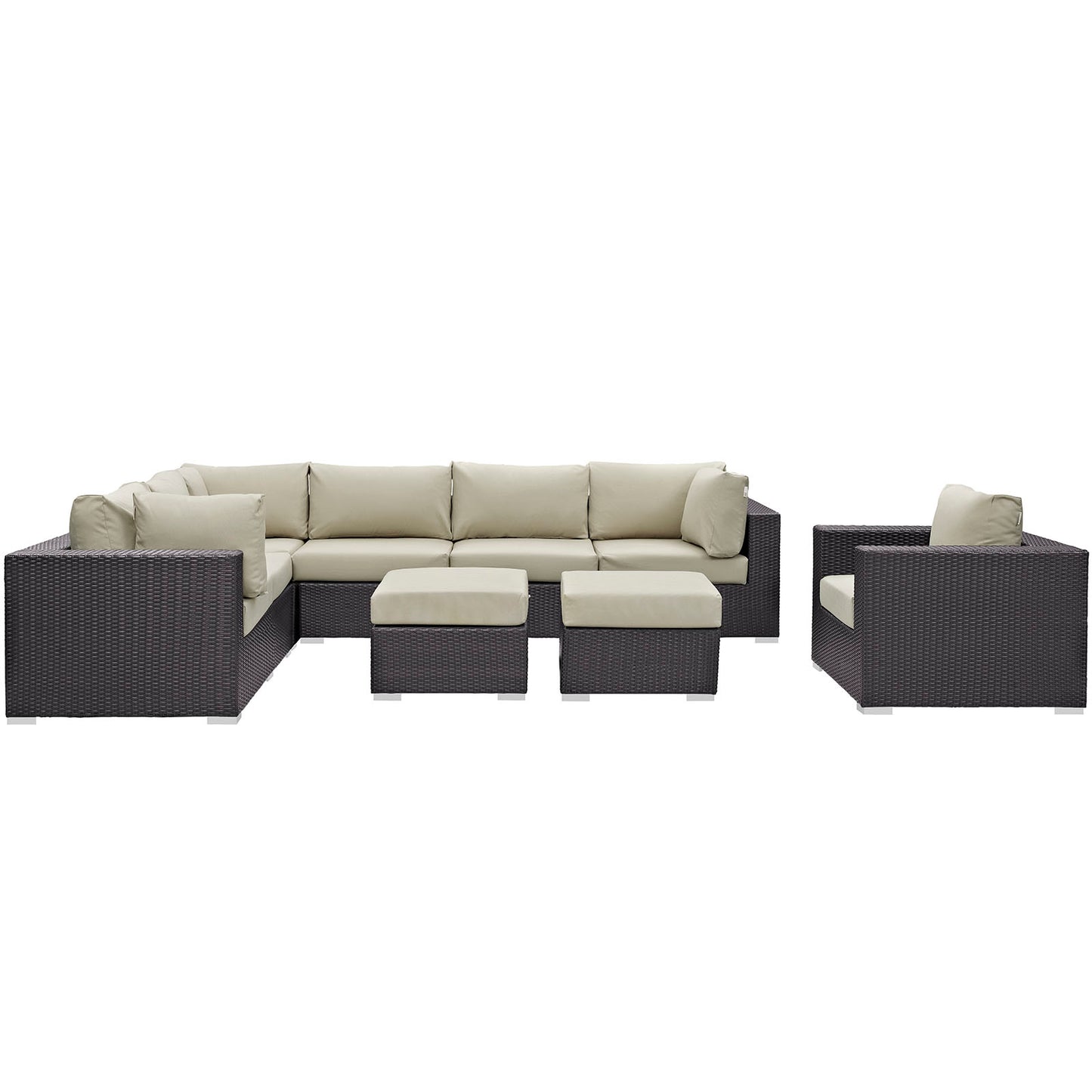 Convene 9 Piece Outdoor Patio Sectional Set