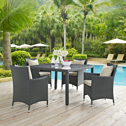 Sojourn 4 Piece Outdoor Patio Sunbrella® Dining Set