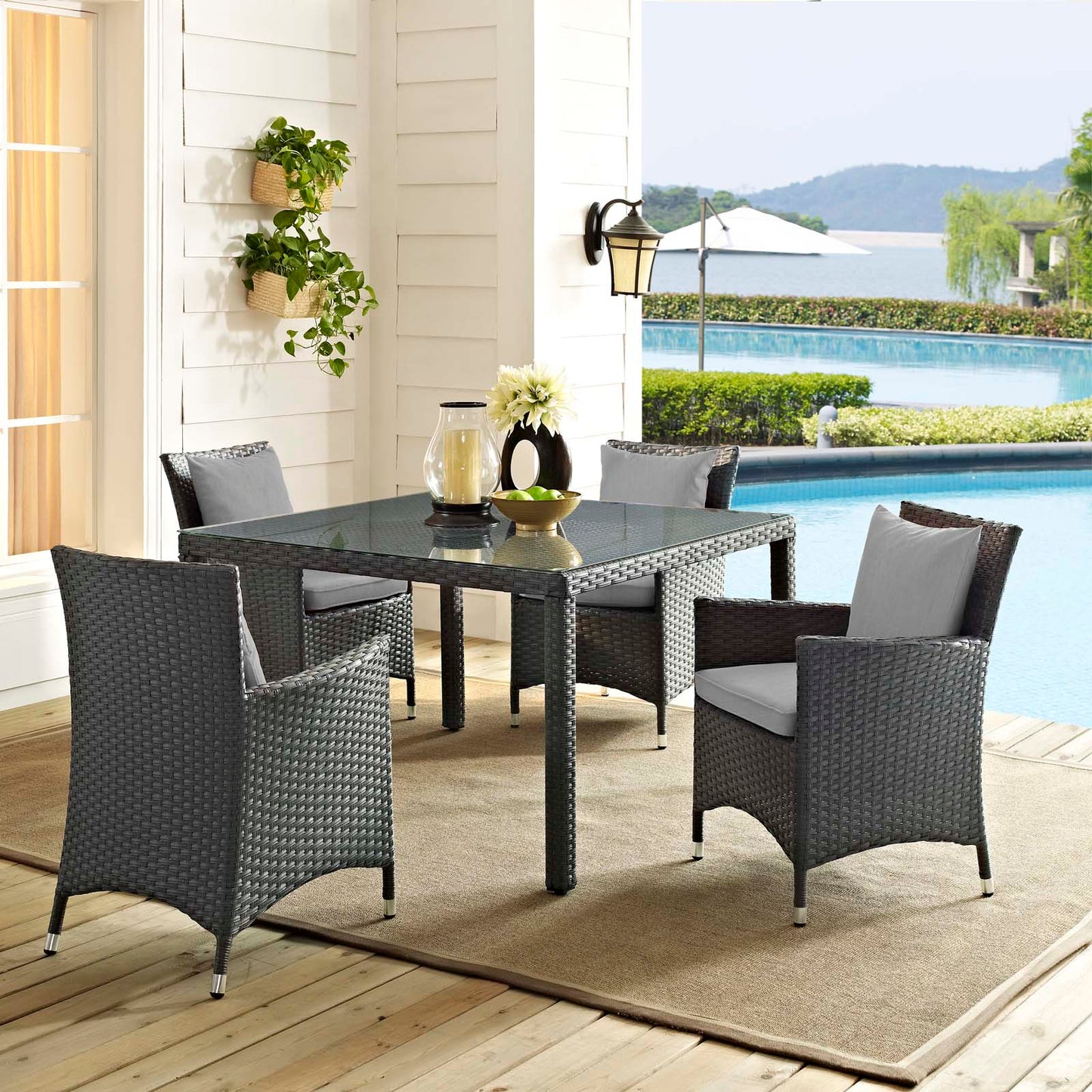 Sojourn 4 Piece Outdoor Patio Sunbrella® Dining Set