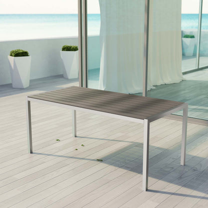 Shore Outdoor Patio Aluminum Dining Table