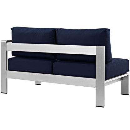 Shore Right-Arm Corner Sectional Outdoor Patio Aluminum Loveseat