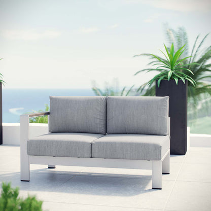 Shore Left-Arm Corner Sectional Outdoor Patio Aluminum Loveseat