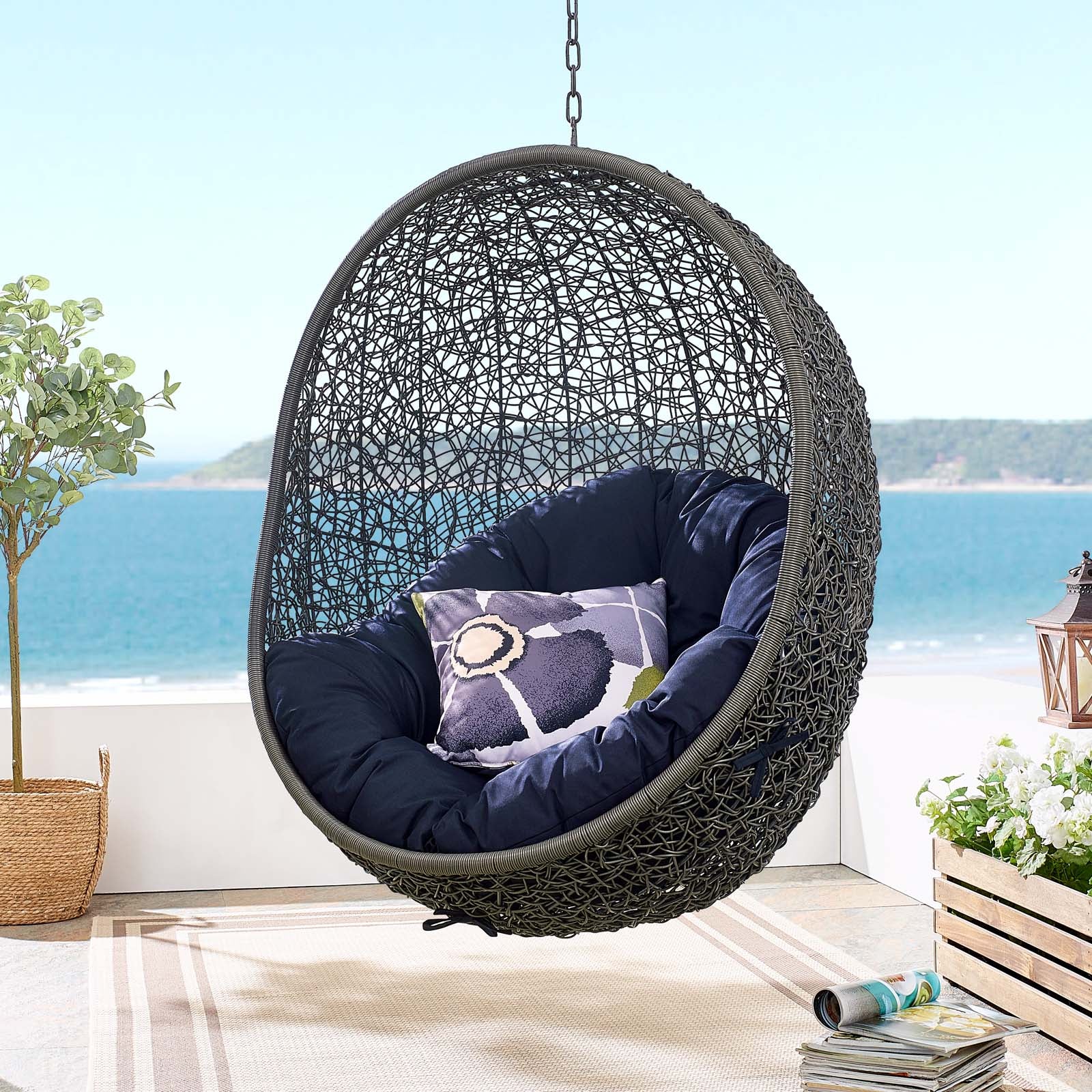 Hide Outdoor Patio Swing Chair With Stand