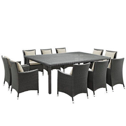 Sojourn 11 Piece Outdoor Patio Sunbrella® Dining Set