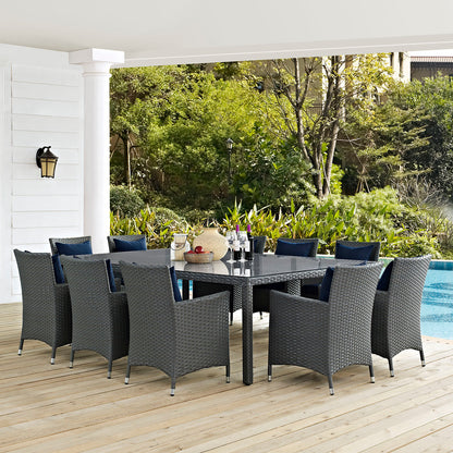 Sojourn 11 Piece Outdoor Patio Sunbrella® Dining Set