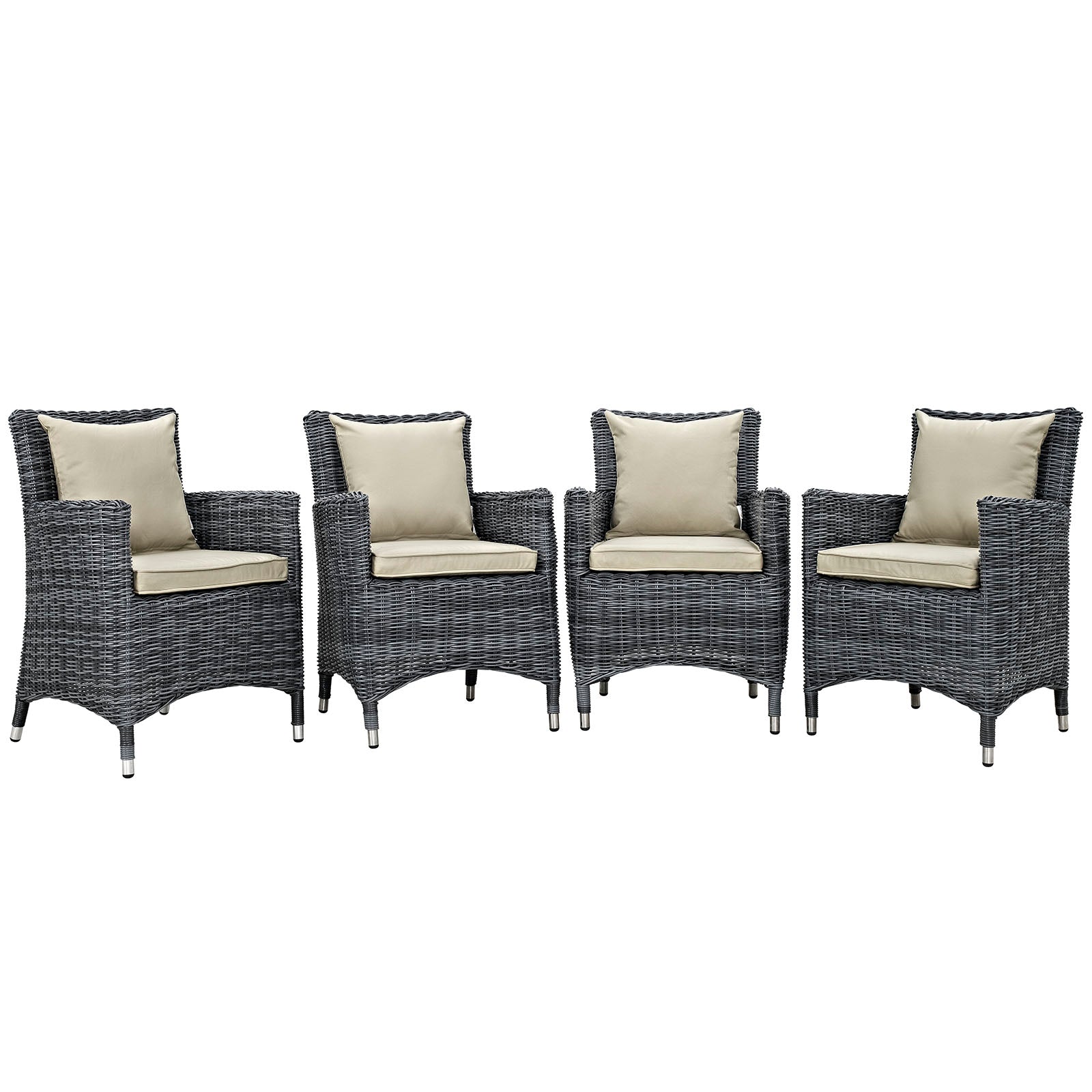 Summon 4 Piece Outdoor Patio Sunbrella® Dining Set