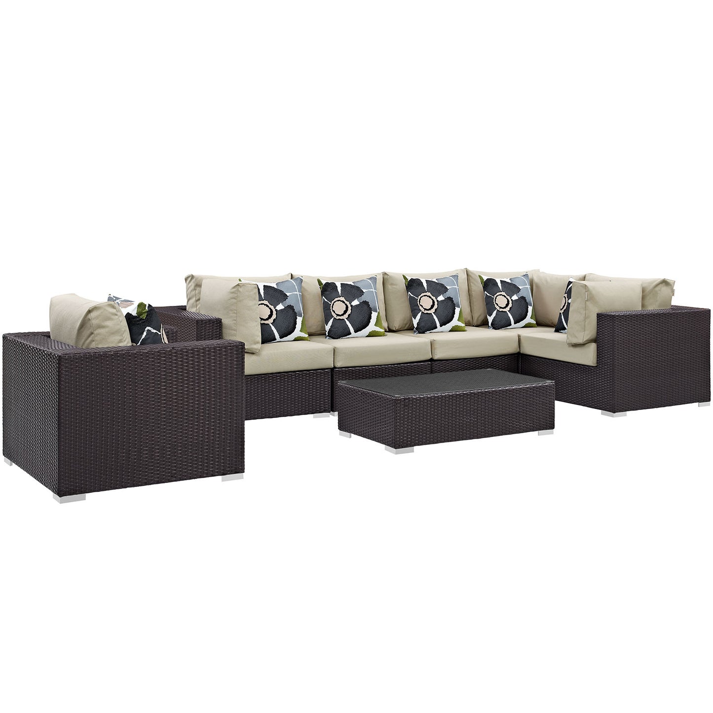 Convene 7 Piece Outdoor Patio Sectional Set