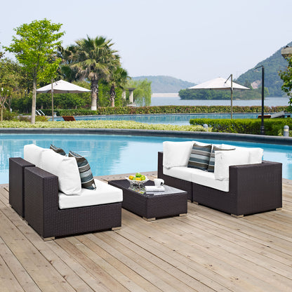 Convene 5 Piece Outdoor Patio Sectional Set