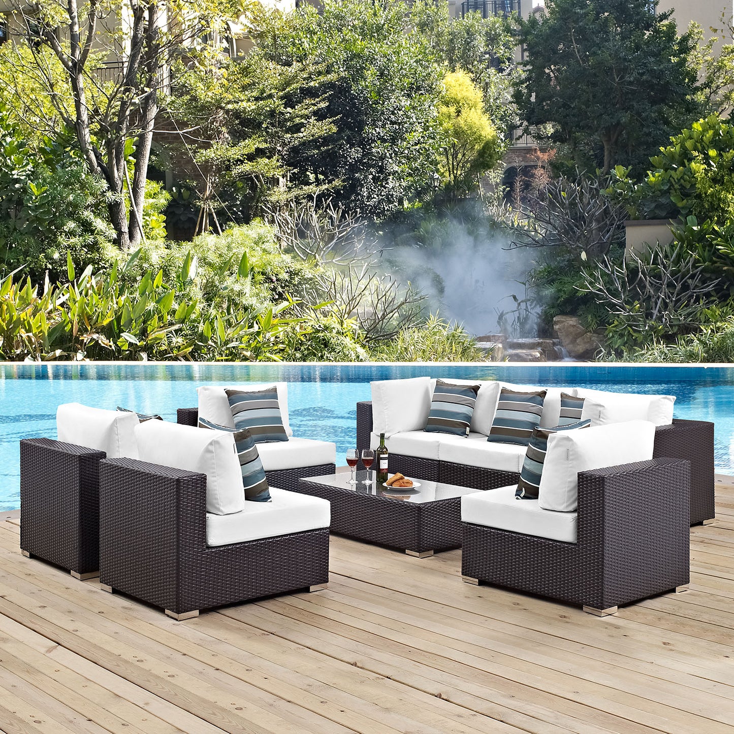 Convene 8 Piece Outdoor Patio Sectional Set