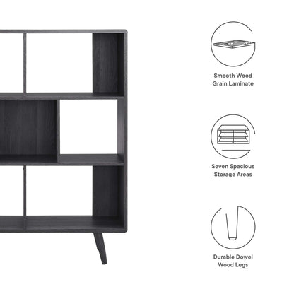 Transmit 7 Shelf Wood Grain Bookcase