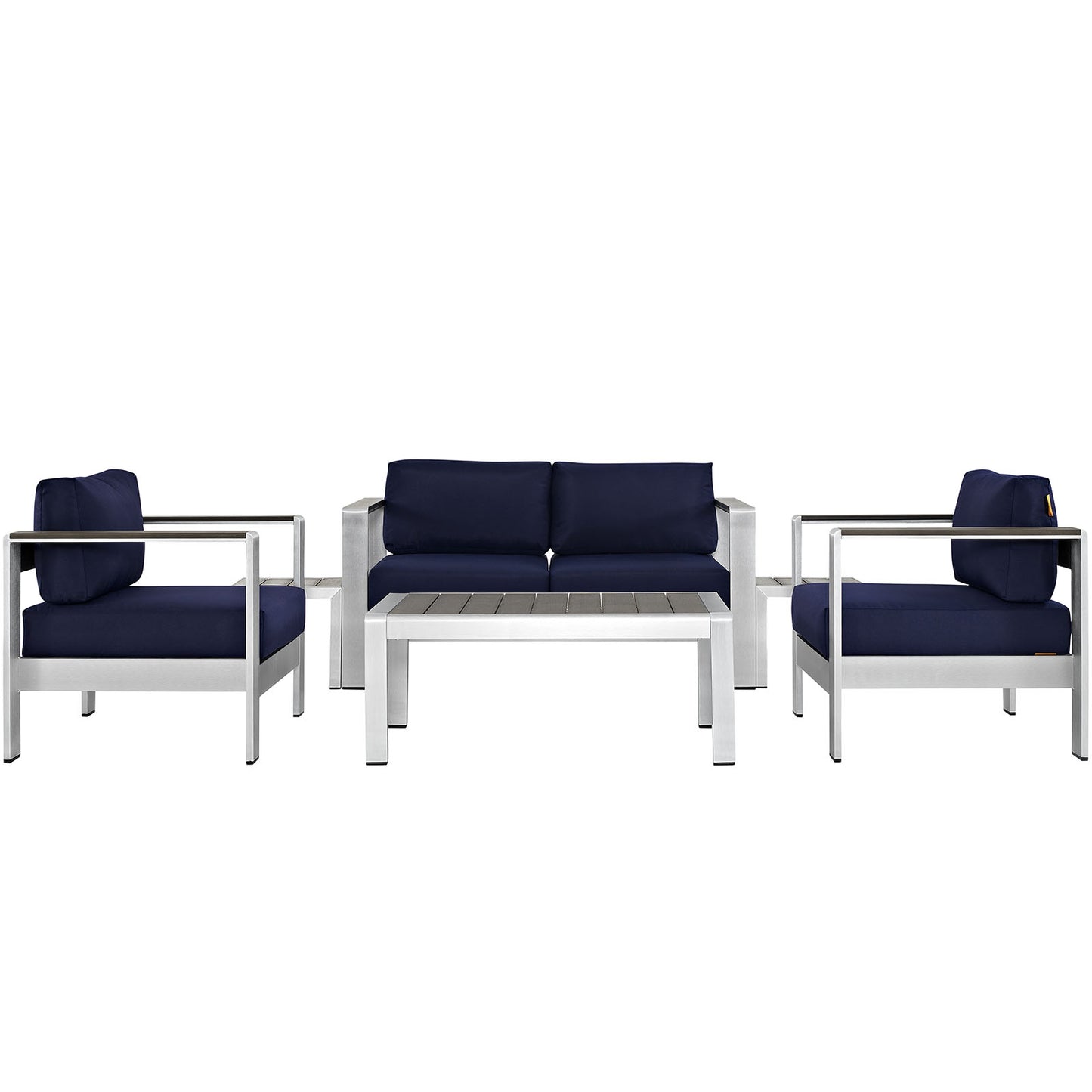 Shore 6 Piece Outdoor Patio Aluminum Sectional Sofa Set