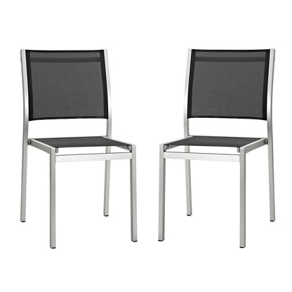 Shore Side Chair Outdoor Patio Aluminum Set of 2