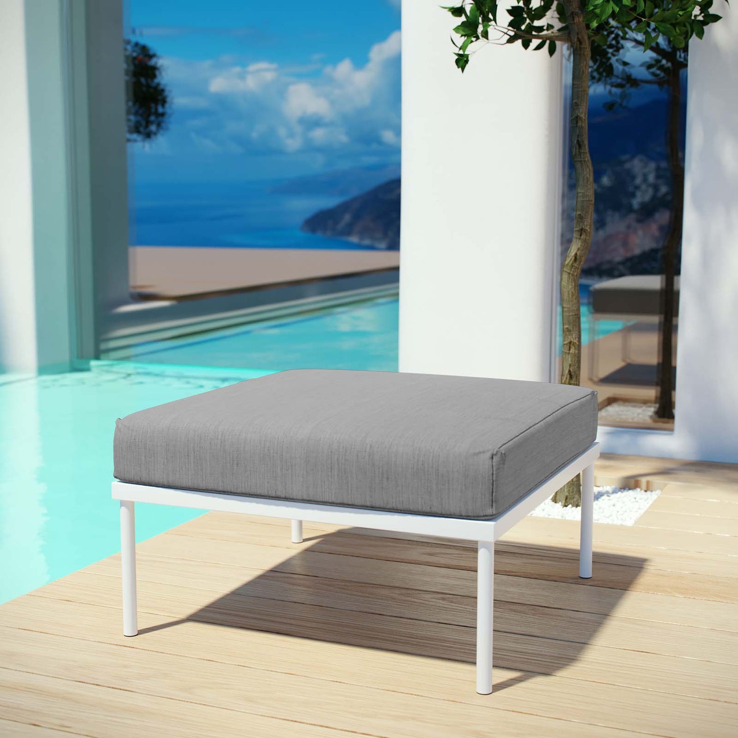 Harmony Outdoor Patio Aluminum Ottoman