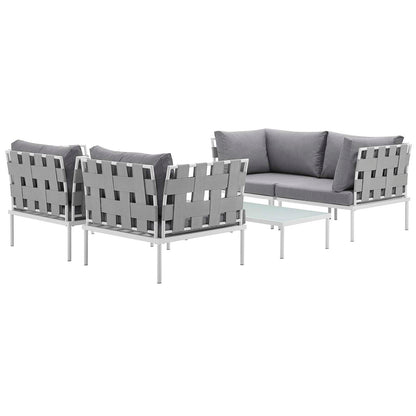 Harmony 5 Piece Outdoor Patio Aluminum Sectional Sofa Set