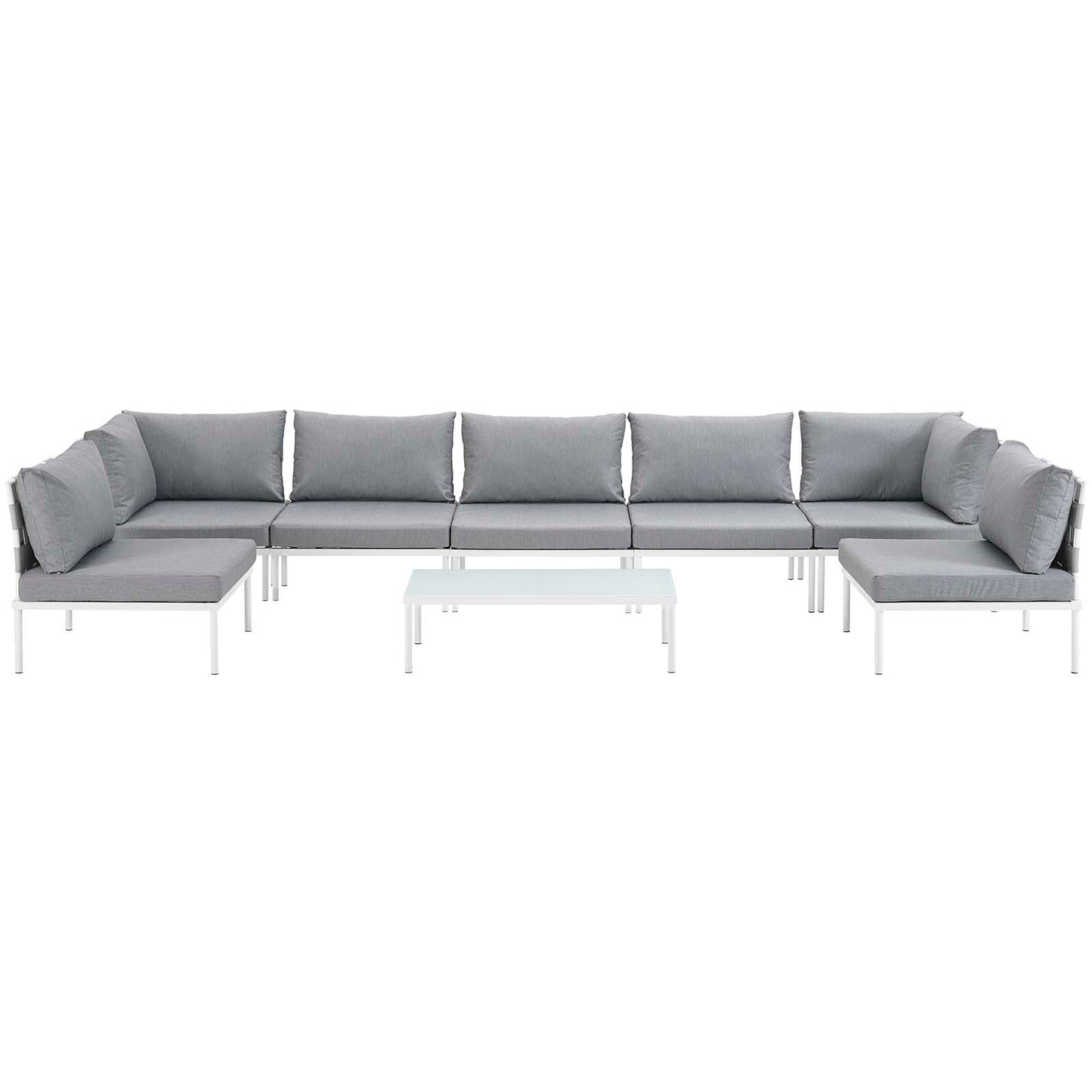 Harmony 8 Piece Outdoor Patio Aluminum Sectional Sofa Set