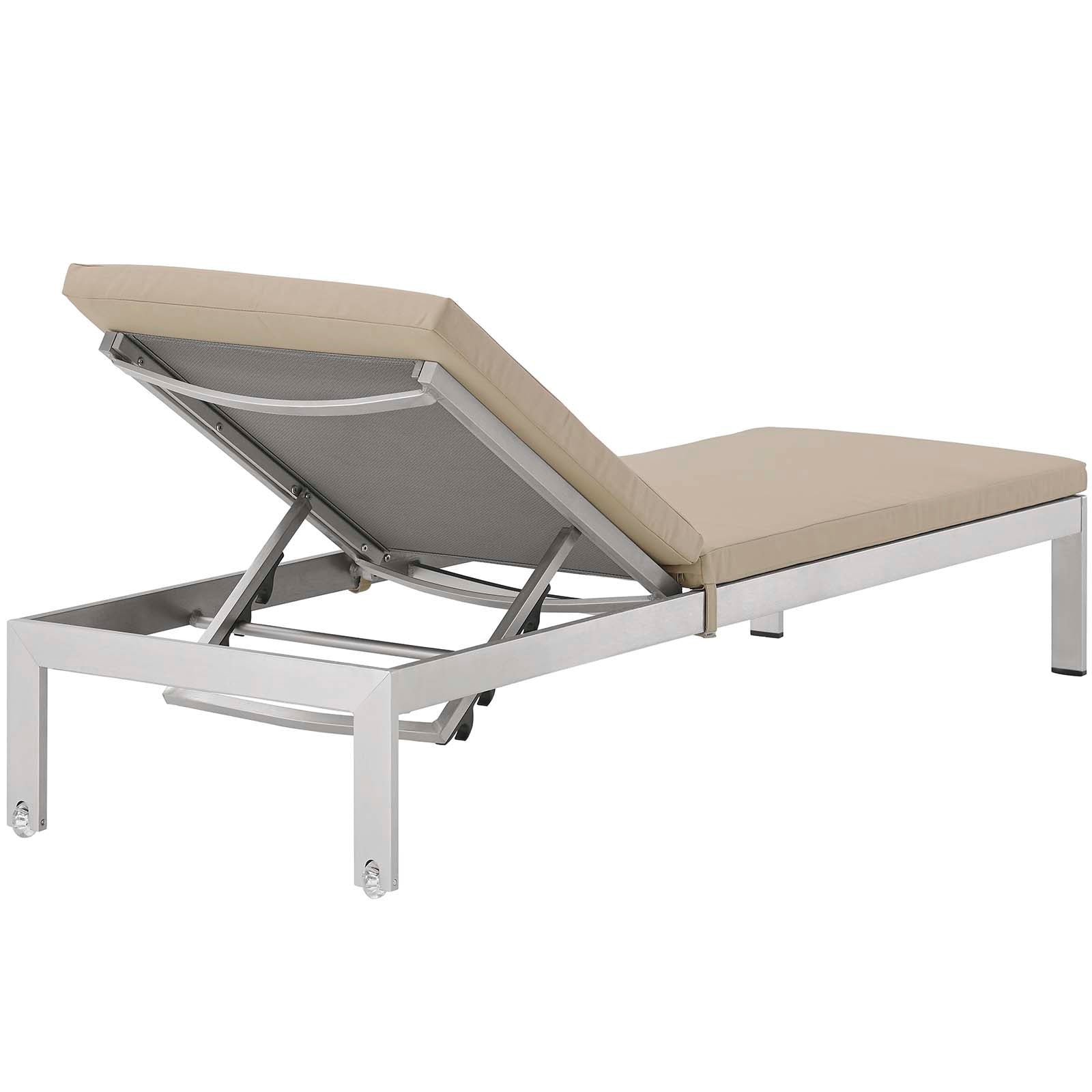 Shore 3 Piece Outdoor Patio Aluminum Chaise with Cushions