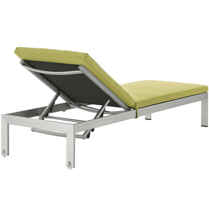 Shore 3 Piece Outdoor Patio Aluminum Chaise with Cushions