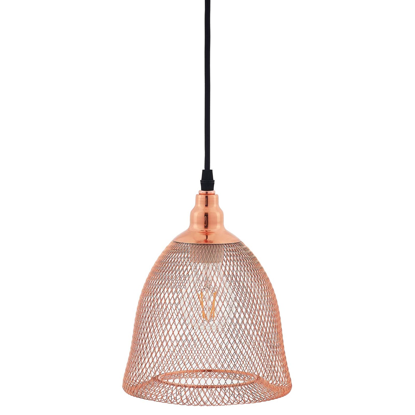 Glimmer Bell-Shaped Rose Gold Pendant Light