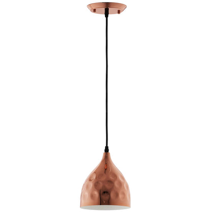 Dimple 6.5" Bell-Shaped Rose Gold Pendant Light