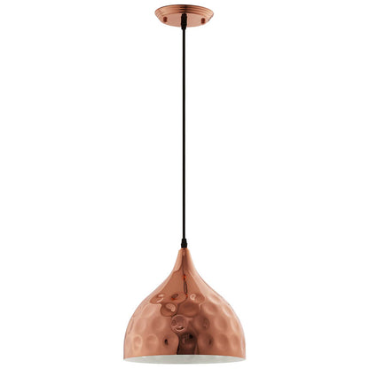 Dimple 11" Bell-Shaped Rose Gold Pendant Light