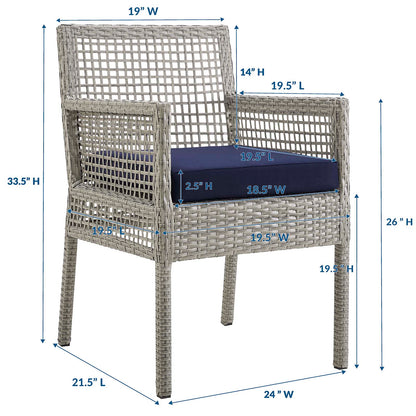 Aura Outdoor Patio Wicker Rattan Dining Armchair