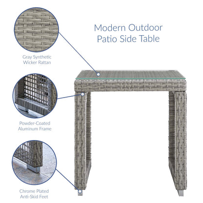 Aura Outdoor Patio Wicker Rattan Side Table