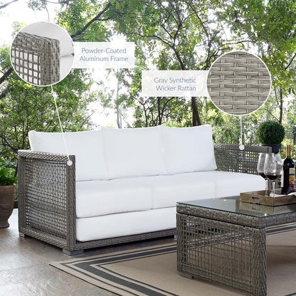 Aura Outdoor Patio Wicker Rattan Sofa