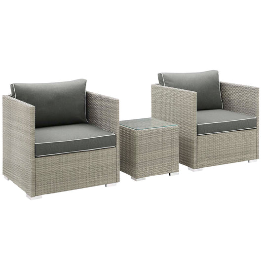 Repose 3 Piece Outdoor Patio Sectional Set