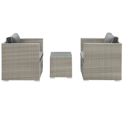 Repose 3 Piece Outdoor Patio Sectional Set