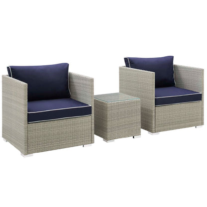 Repose 3 Piece Outdoor Patio Sectional Set