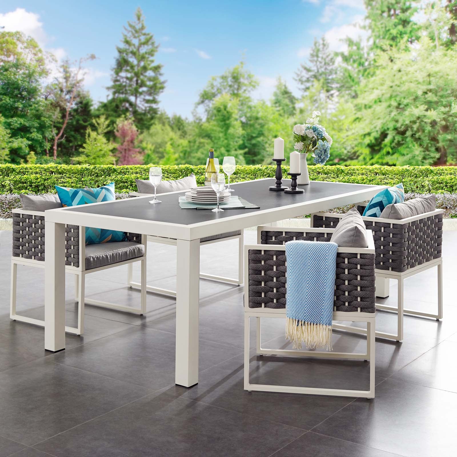 Stance 90.5" Outdoor Patio Aluminum Dining Table