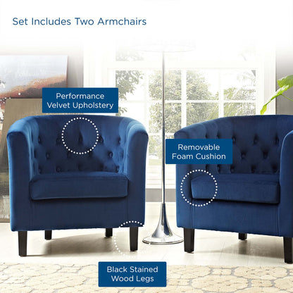 Prospect 2 Piece Performance Velvet Armchair Set