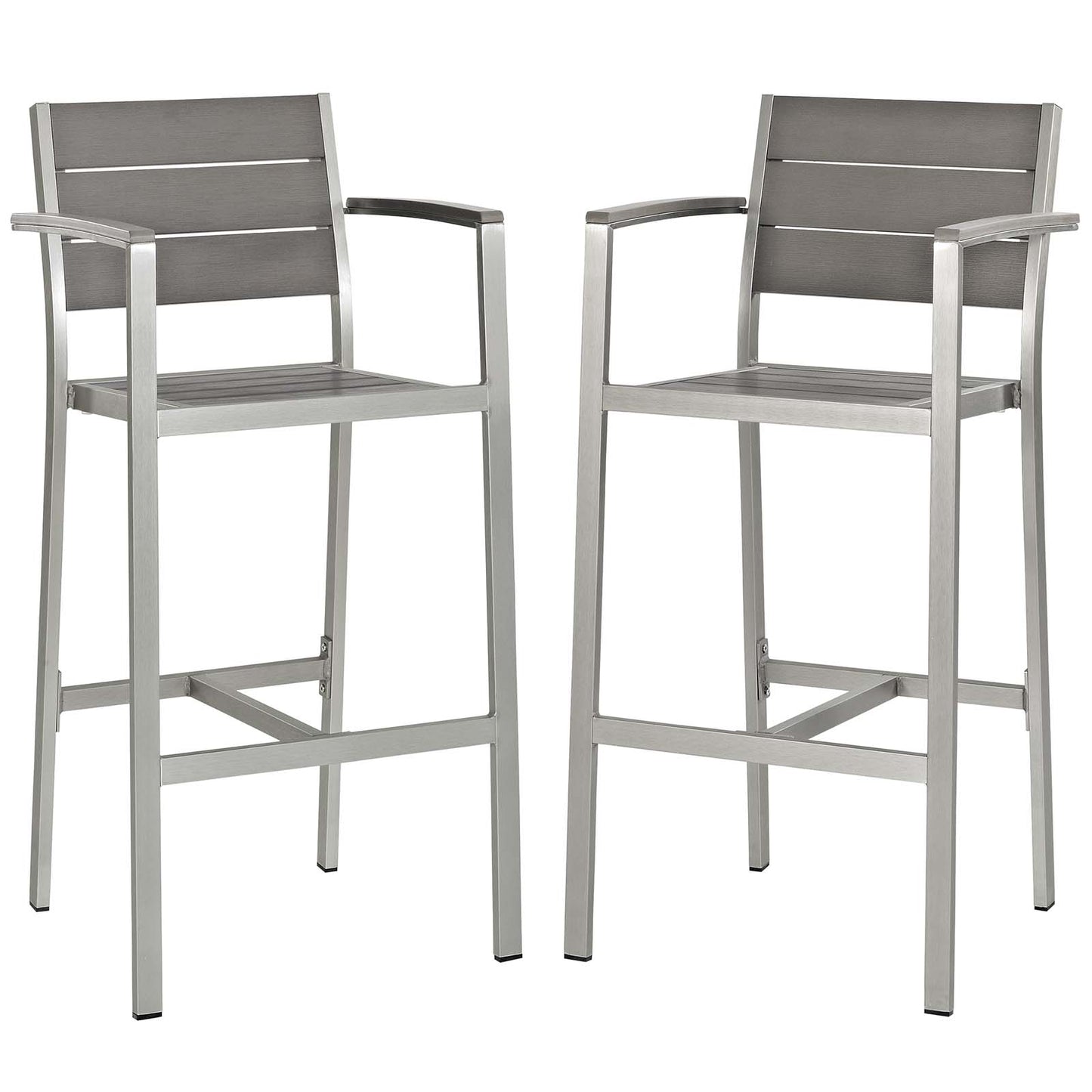 Shore Bar Stool Outdoor Patio Aluminum Set of 2