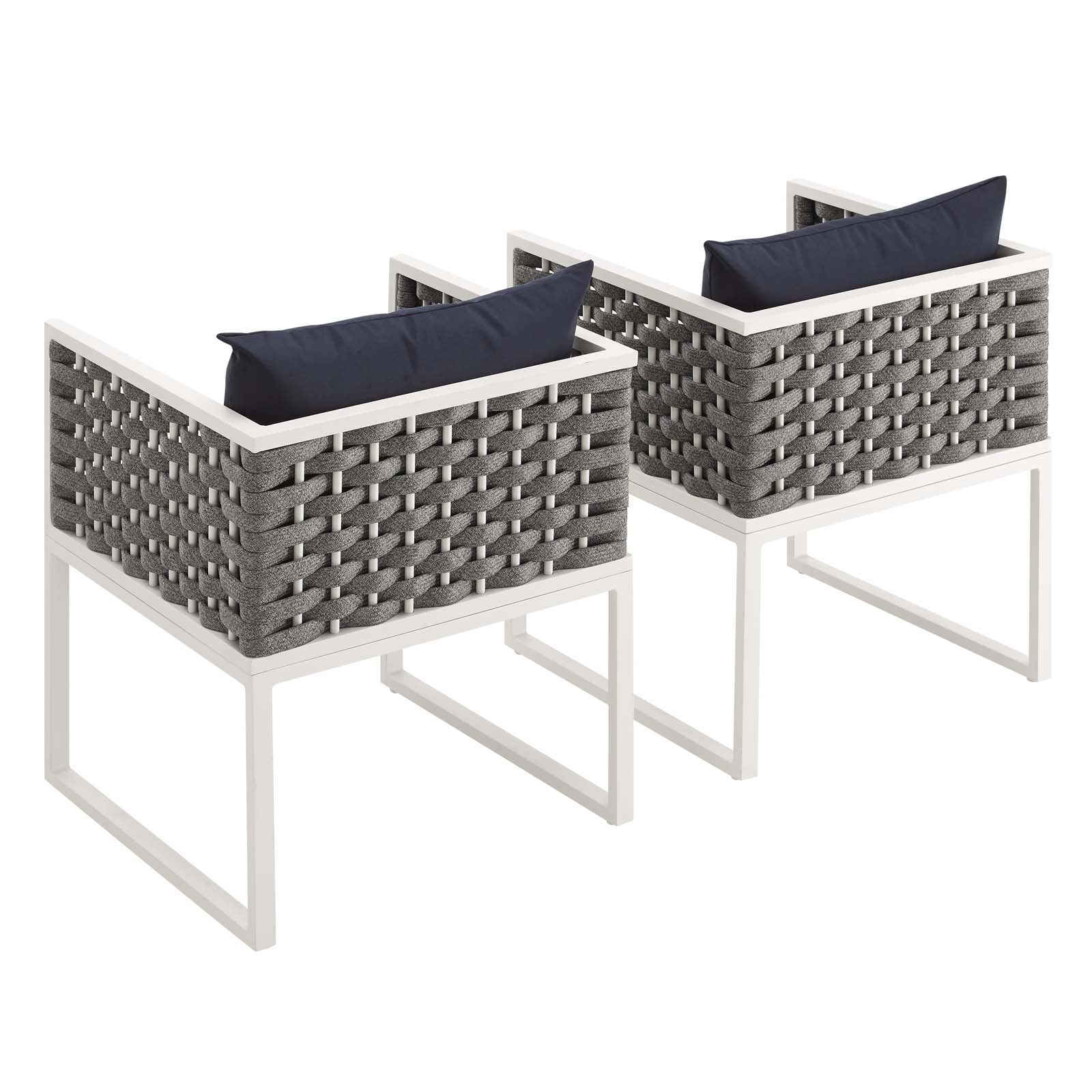 Stance Dining Armchair Outdoor Patio Aluminum Set of 2