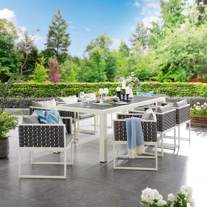 Stance 9 Piece Outdoor Patio Aluminum Dining Set