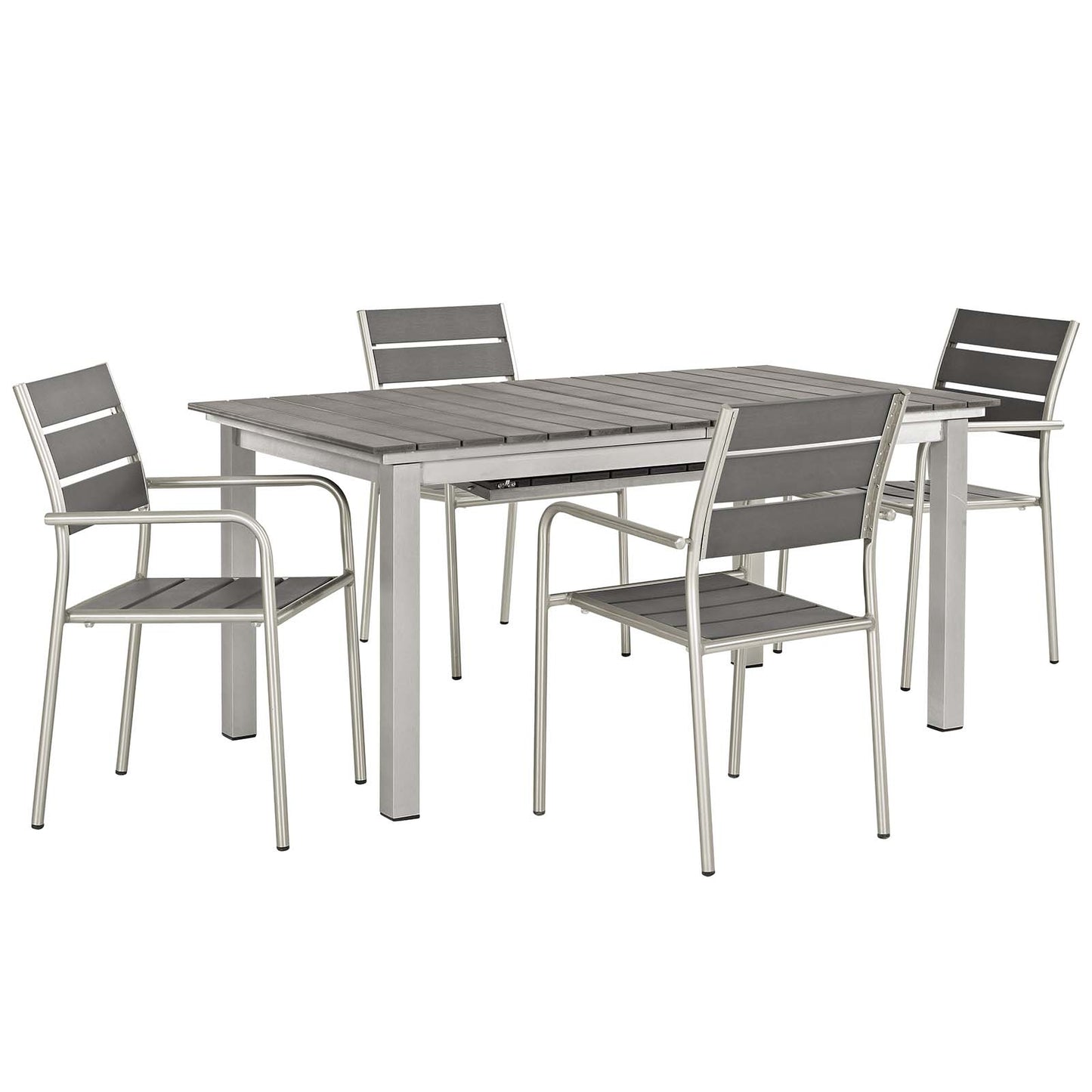 Shore 5 Piece Outdoor Patio Aluminum Dining Set